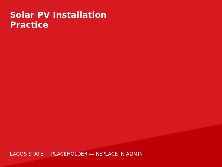 Solar PV Installation Practice